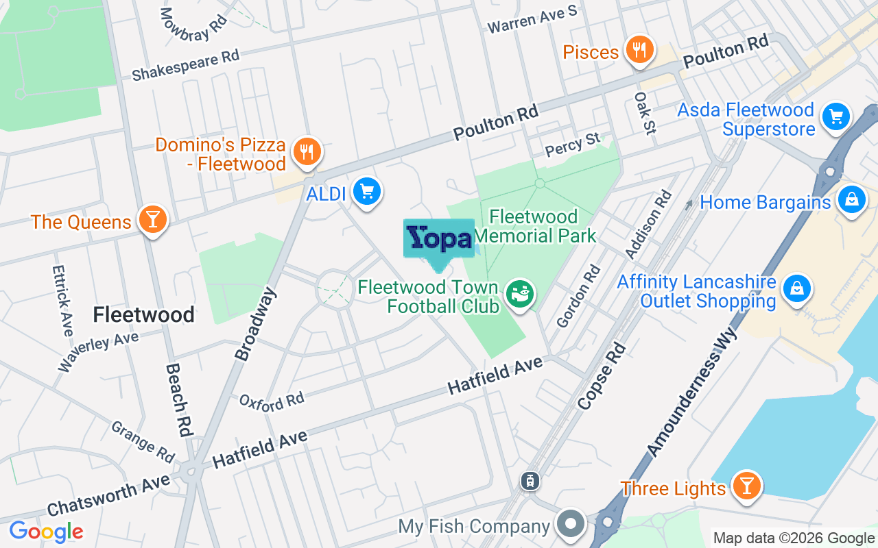 Map showing the location of FY7 7HE