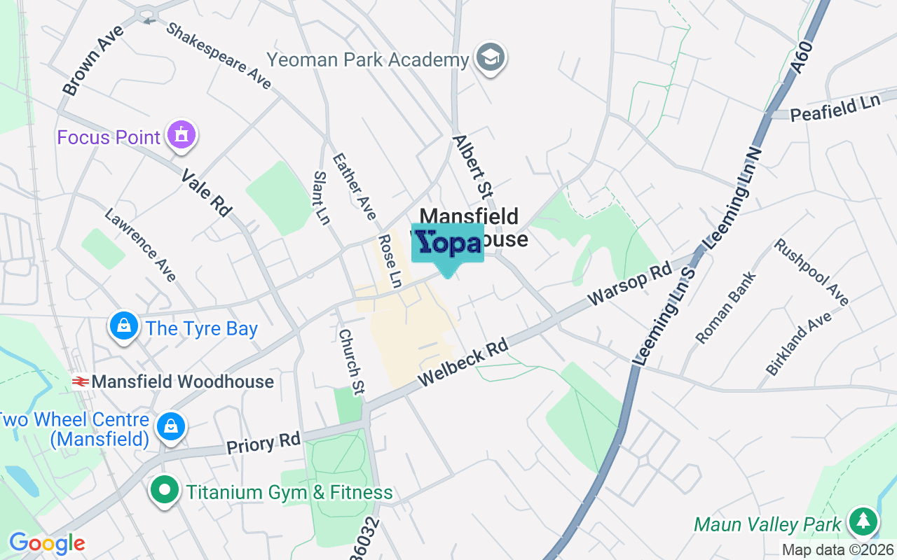 Map showing the location of NG19 8BD