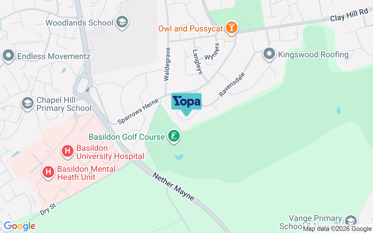 Map showing the location of SS16 5HR