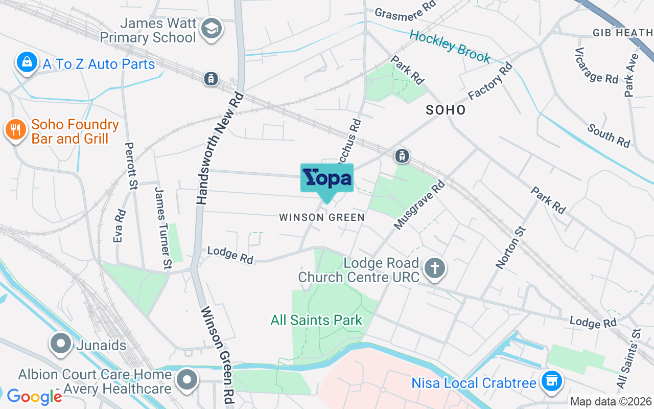 Map showing the location of B18 4RA