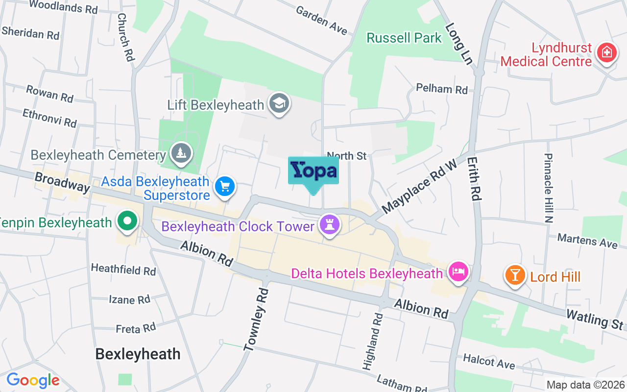 Map showing the location of DA7 4HU