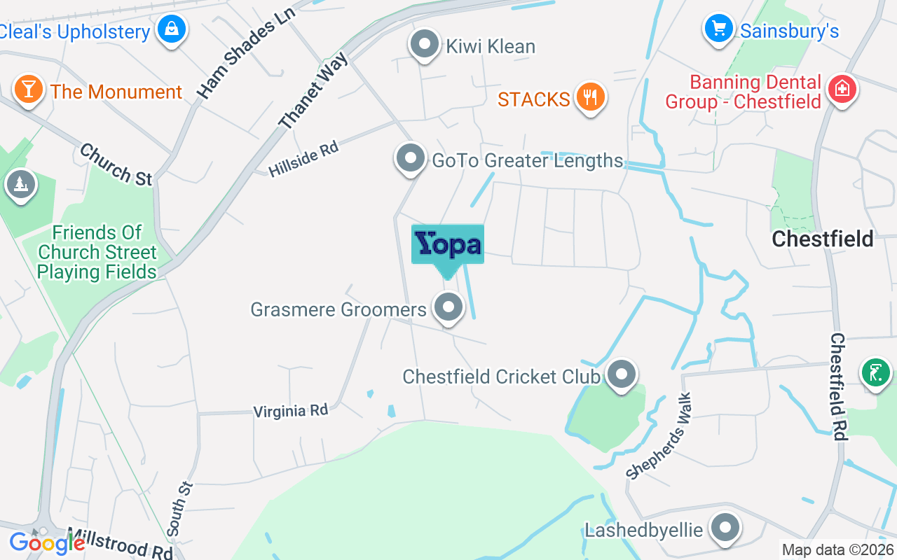 Map showing the location of CT5 3PH