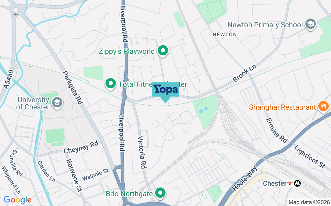 Map showing the location of CH2 2AT