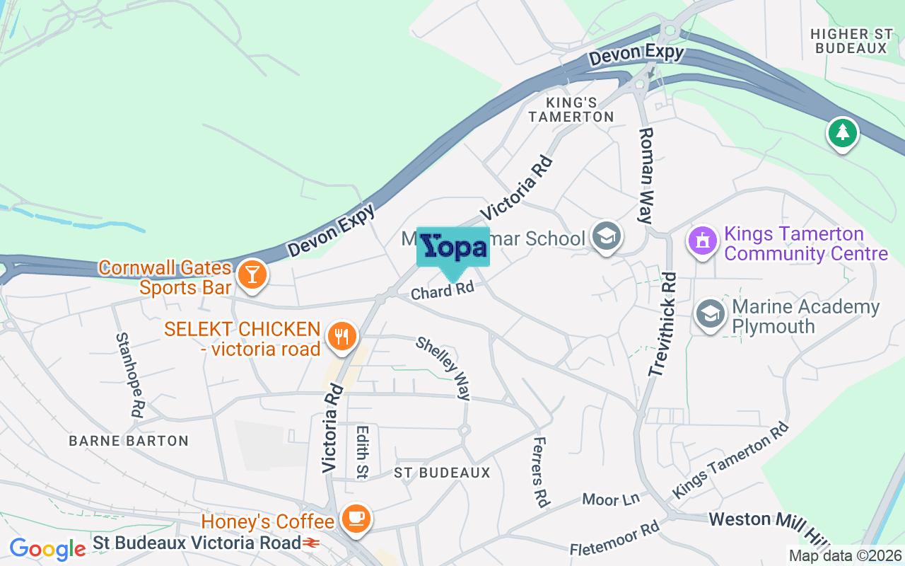 Map showing the location of PL5 2EG