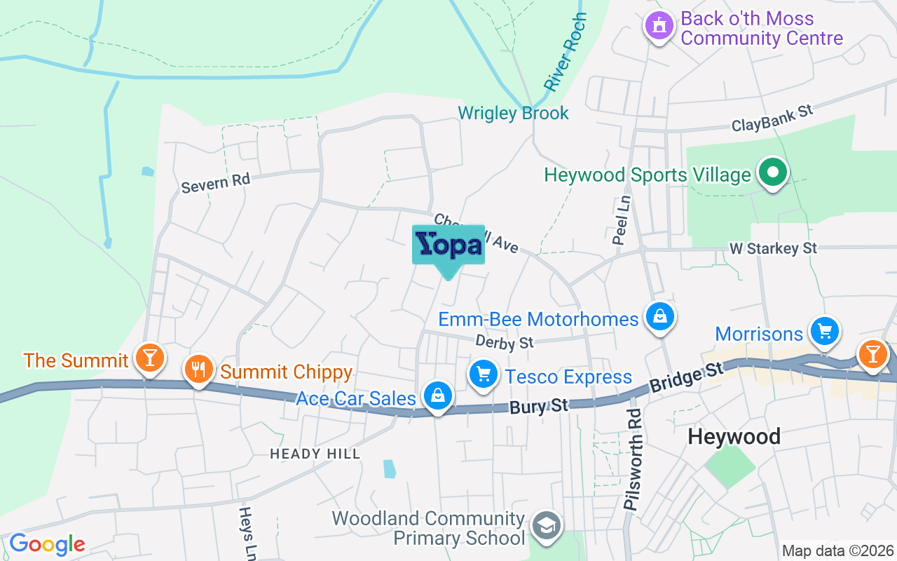 Map showing the location of OL10 4XH