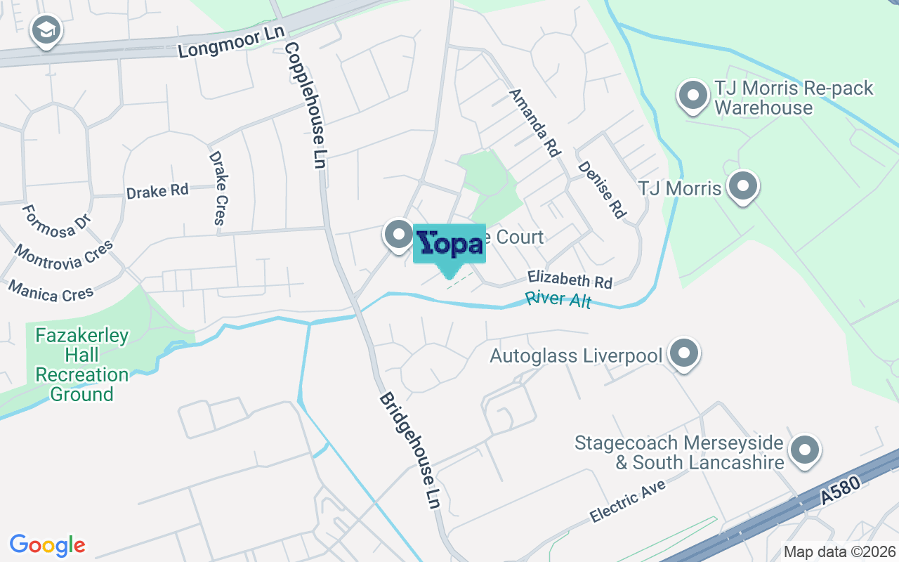 Map showing the location of L10 4XT