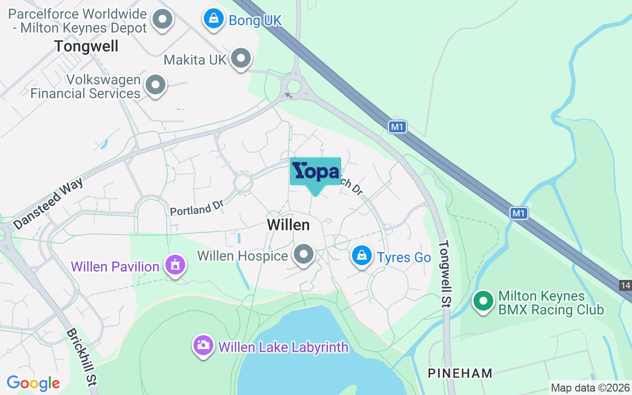 Map showing the location of MK15 9HZ