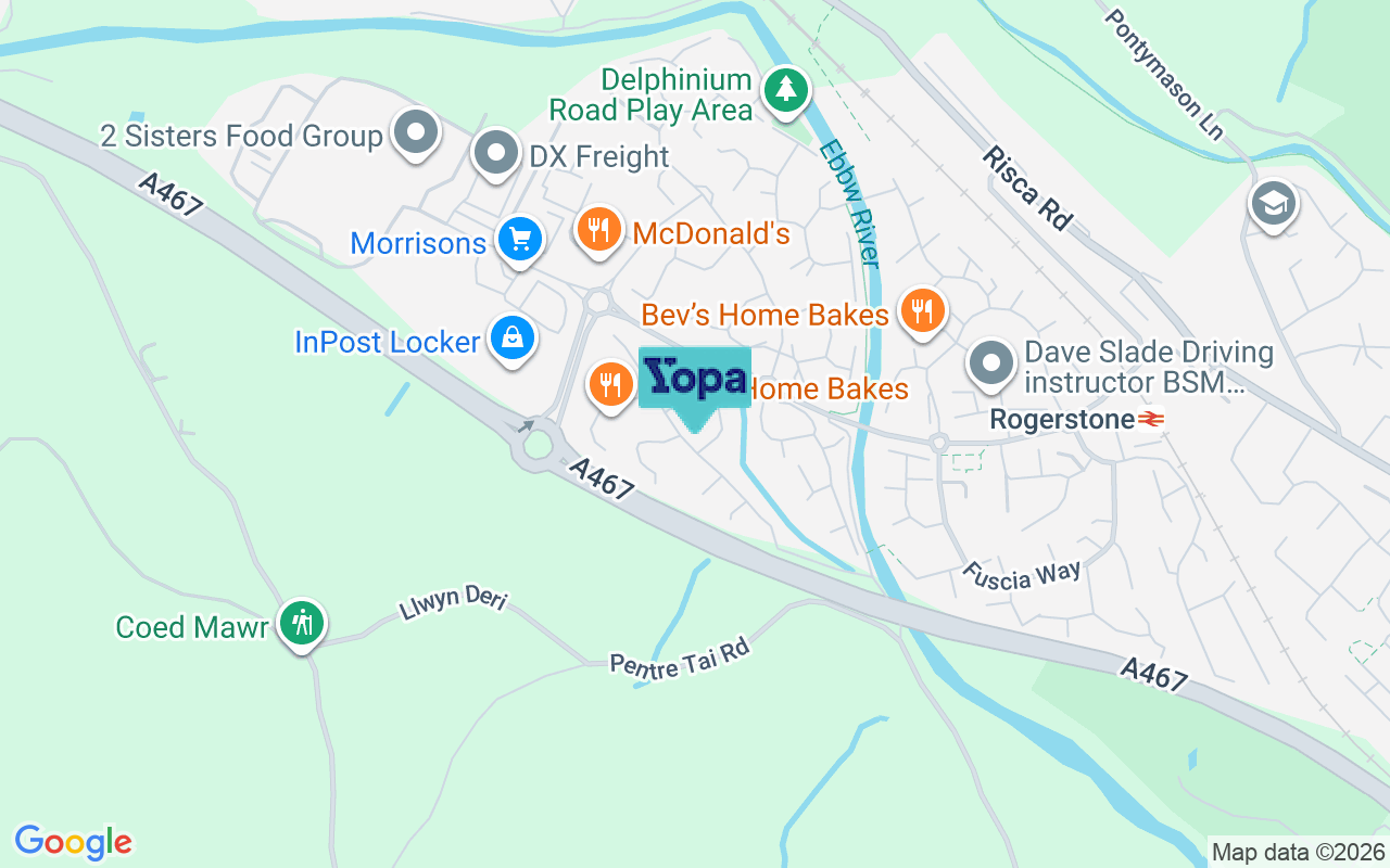 Map showing the location of NP10 9BA