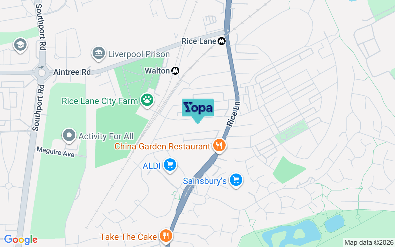 Map showing the location of L9 1AN