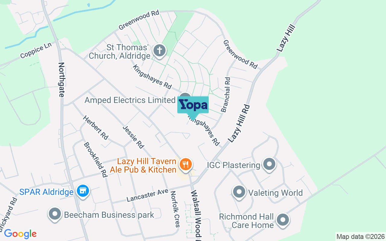 Map showing the location of WS9 8RT