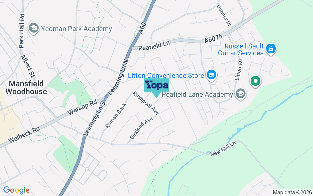 Map showing the location of NG19 9DH