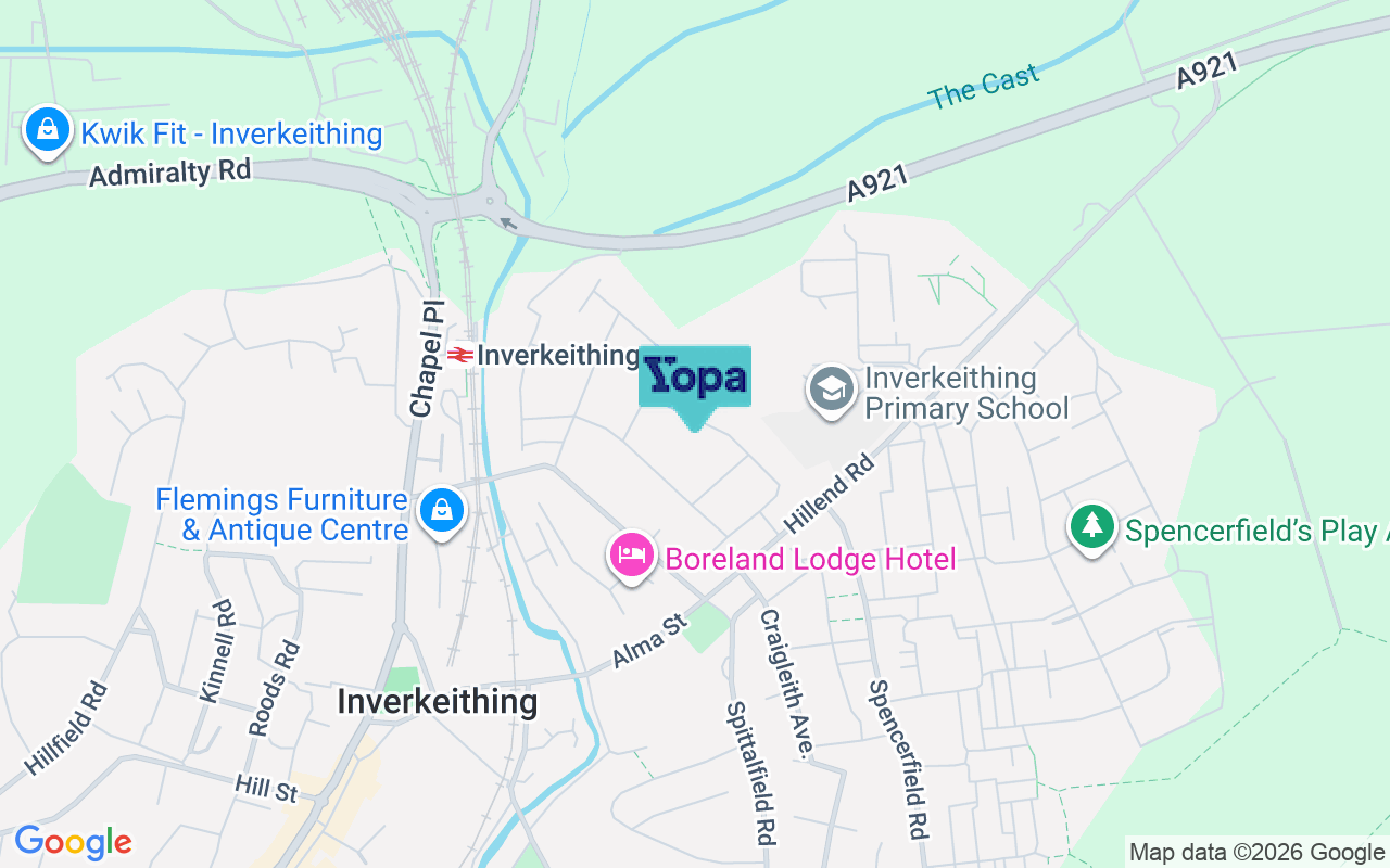 Map showing the location of KY11 1EE