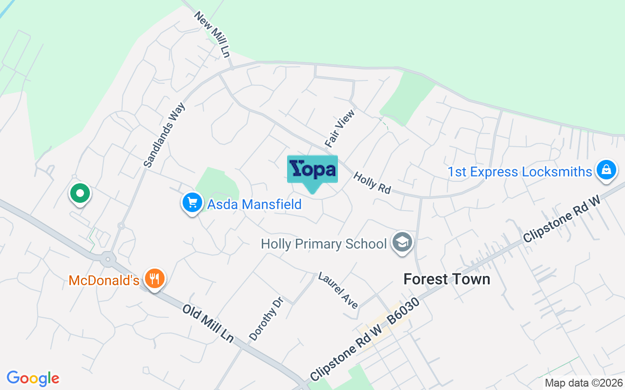 Map showing the location of NG19 0RT