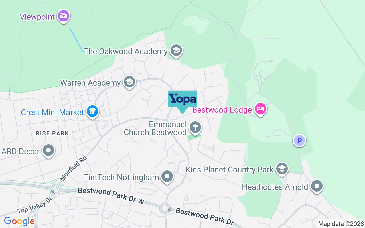 Map showing the location of NG5 9PT