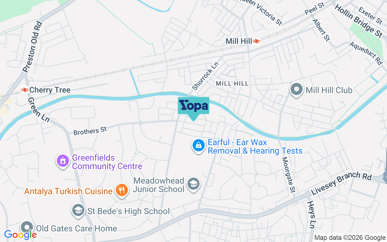 Map showing the location of BB2 4PR