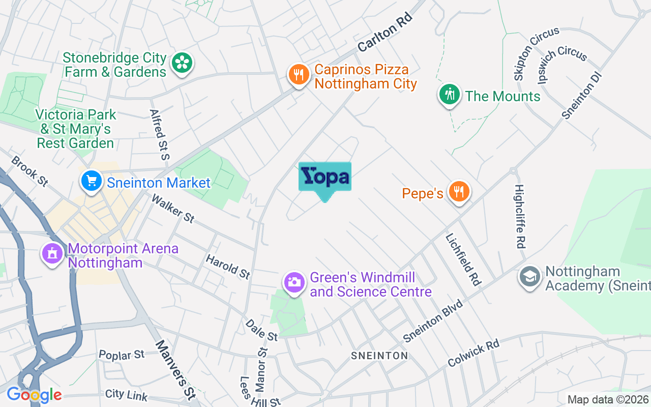 Map showing the location of NG3 2BN