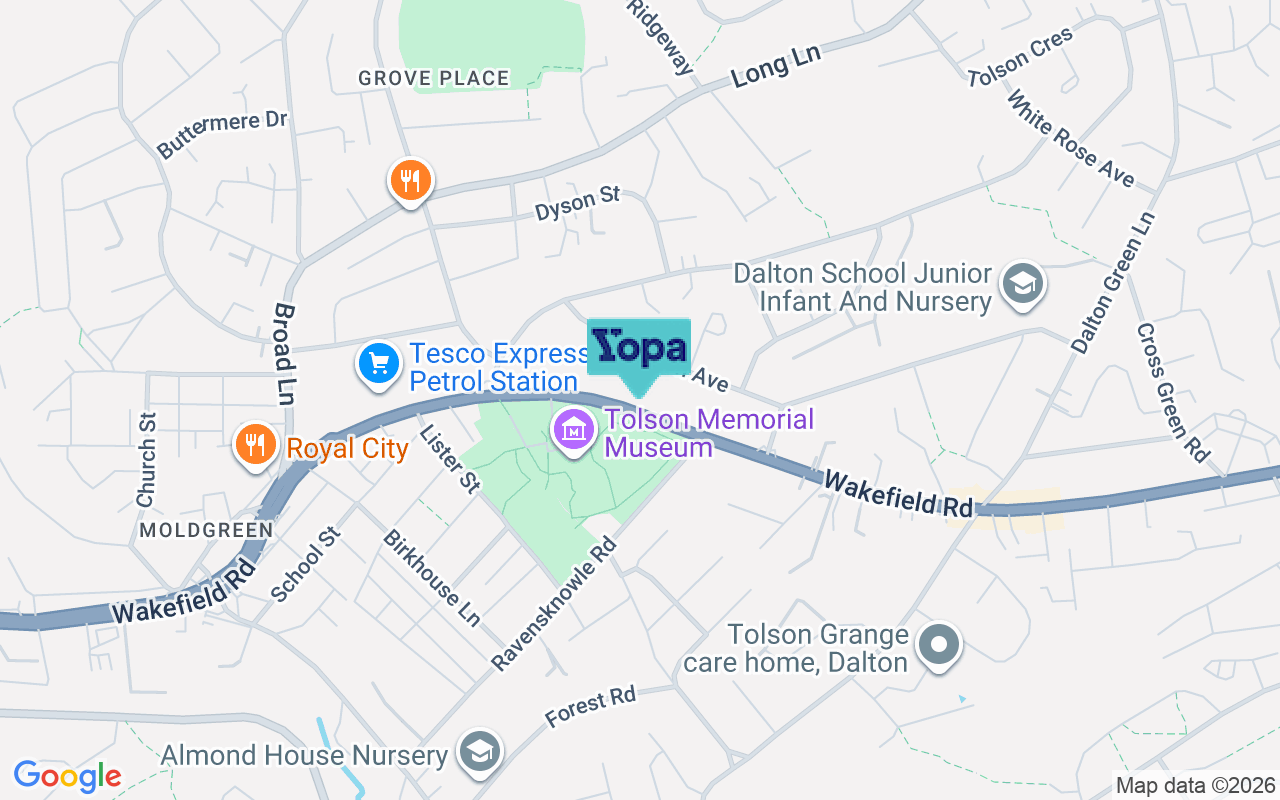 Map showing the location of HD5 8DB