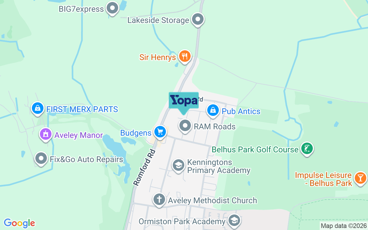 Map showing the location of RM15 4NH