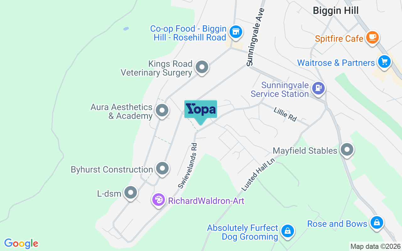 Map showing the location of TN16 3QT