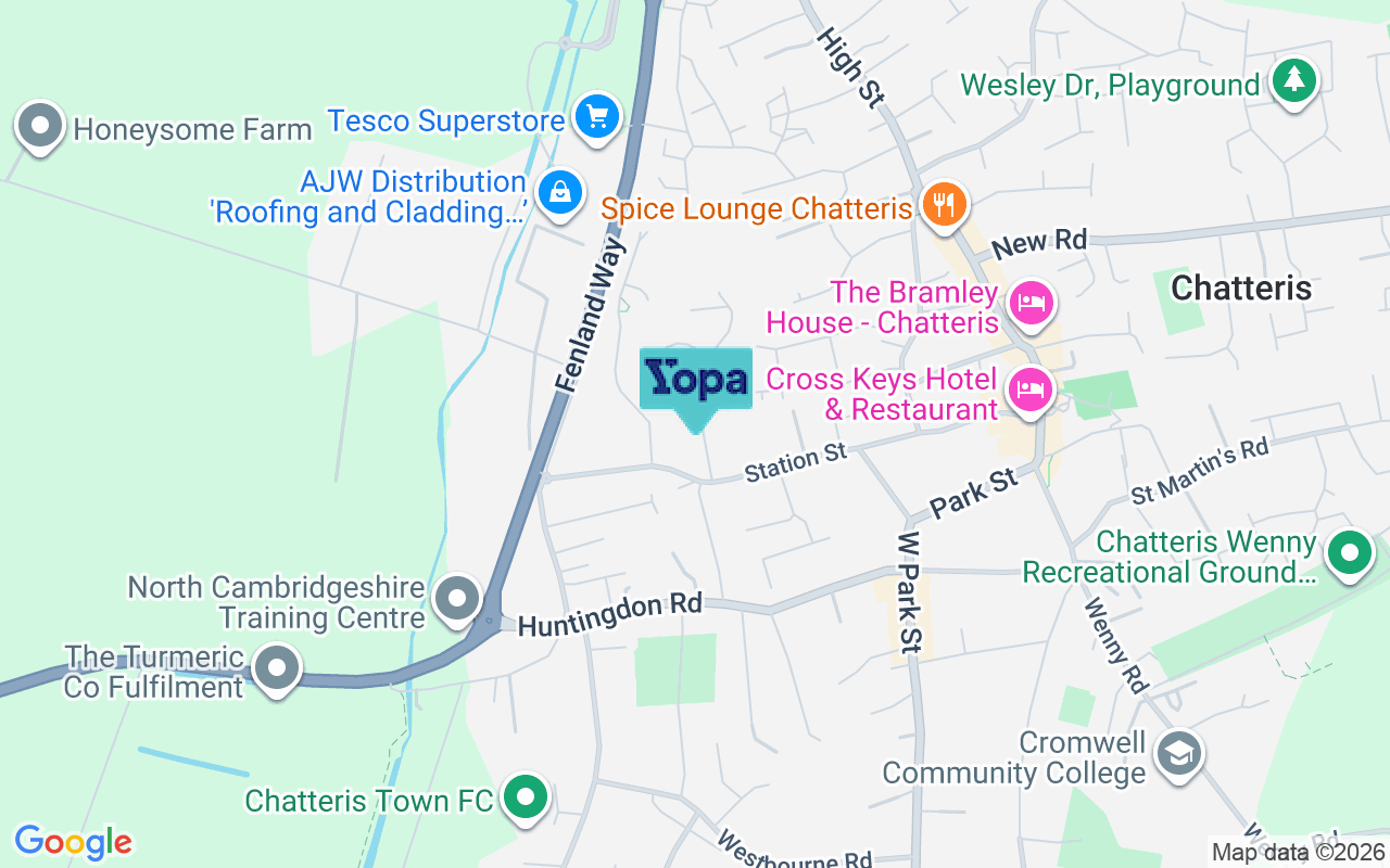 Map showing the location of PE16 6ES