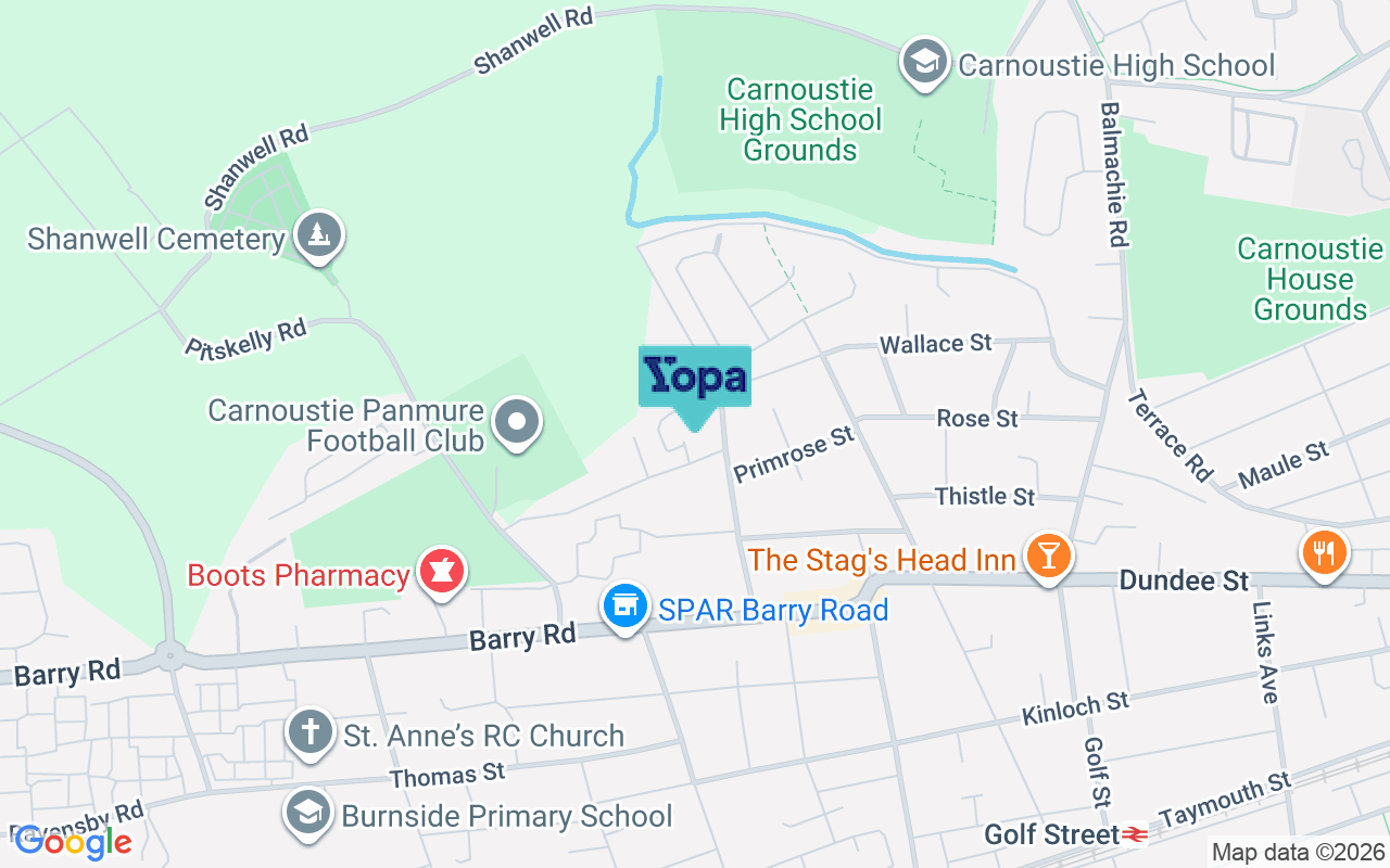 Map showing the location of DD7 7QE