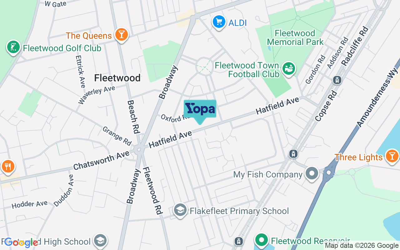 Map showing the location of FY7 7DY