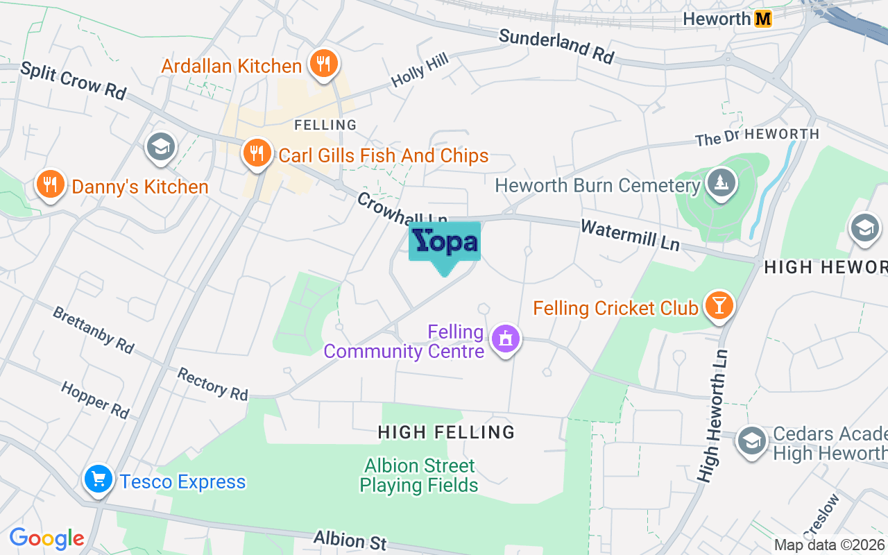 Map showing the location of NE10 9DY
