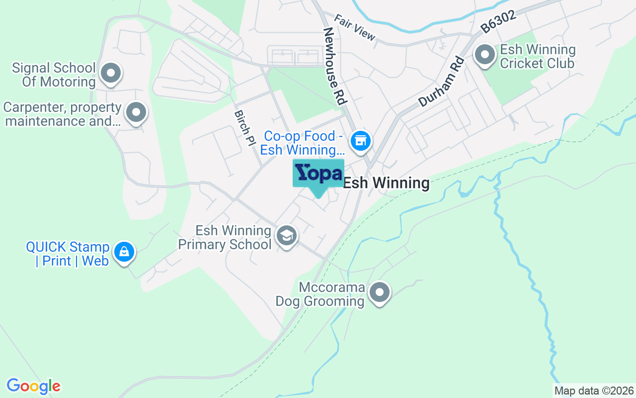 Map showing the location of DH7 9DT