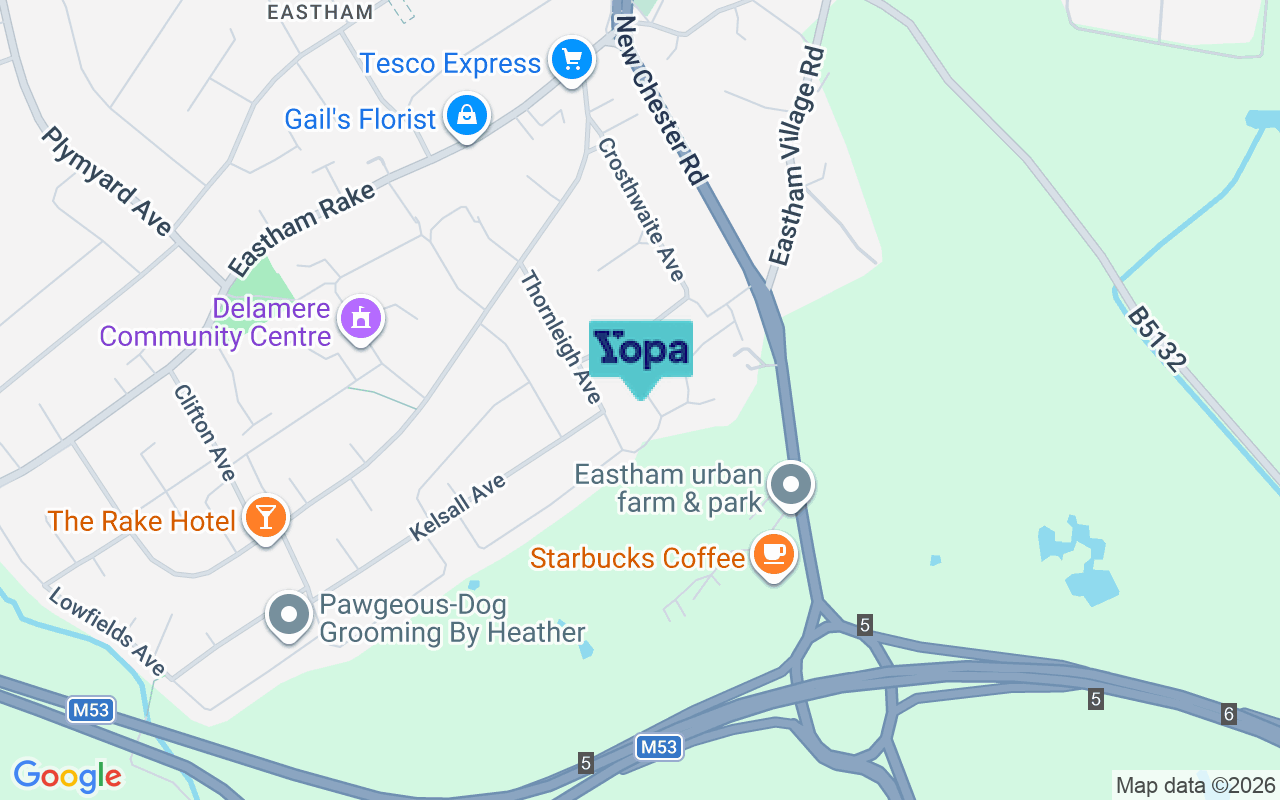 Map showing the location of CH62 9EP