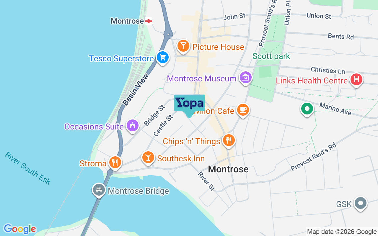 Map showing the location of DD10 8BG