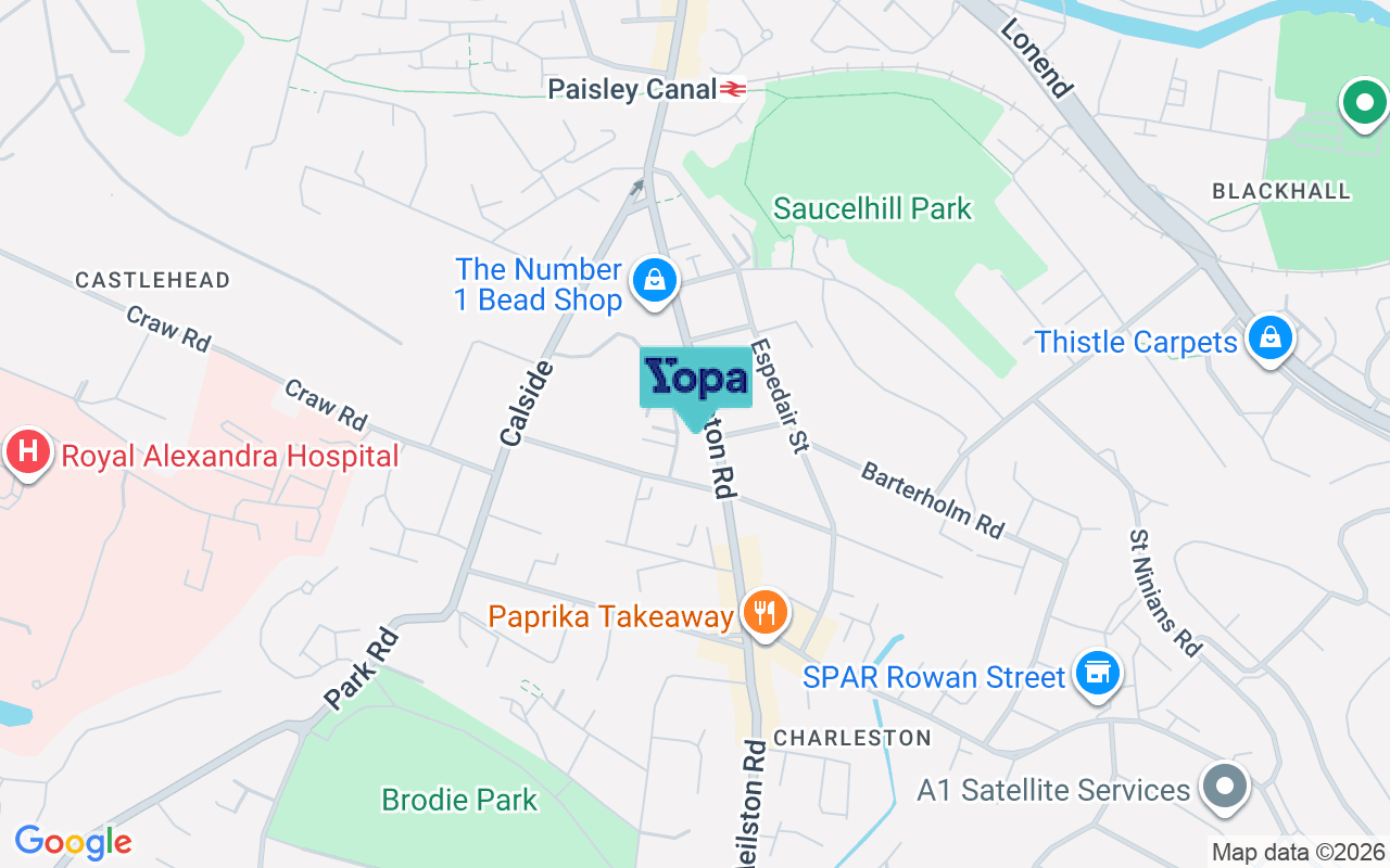Map showing the location of PA2 6AS