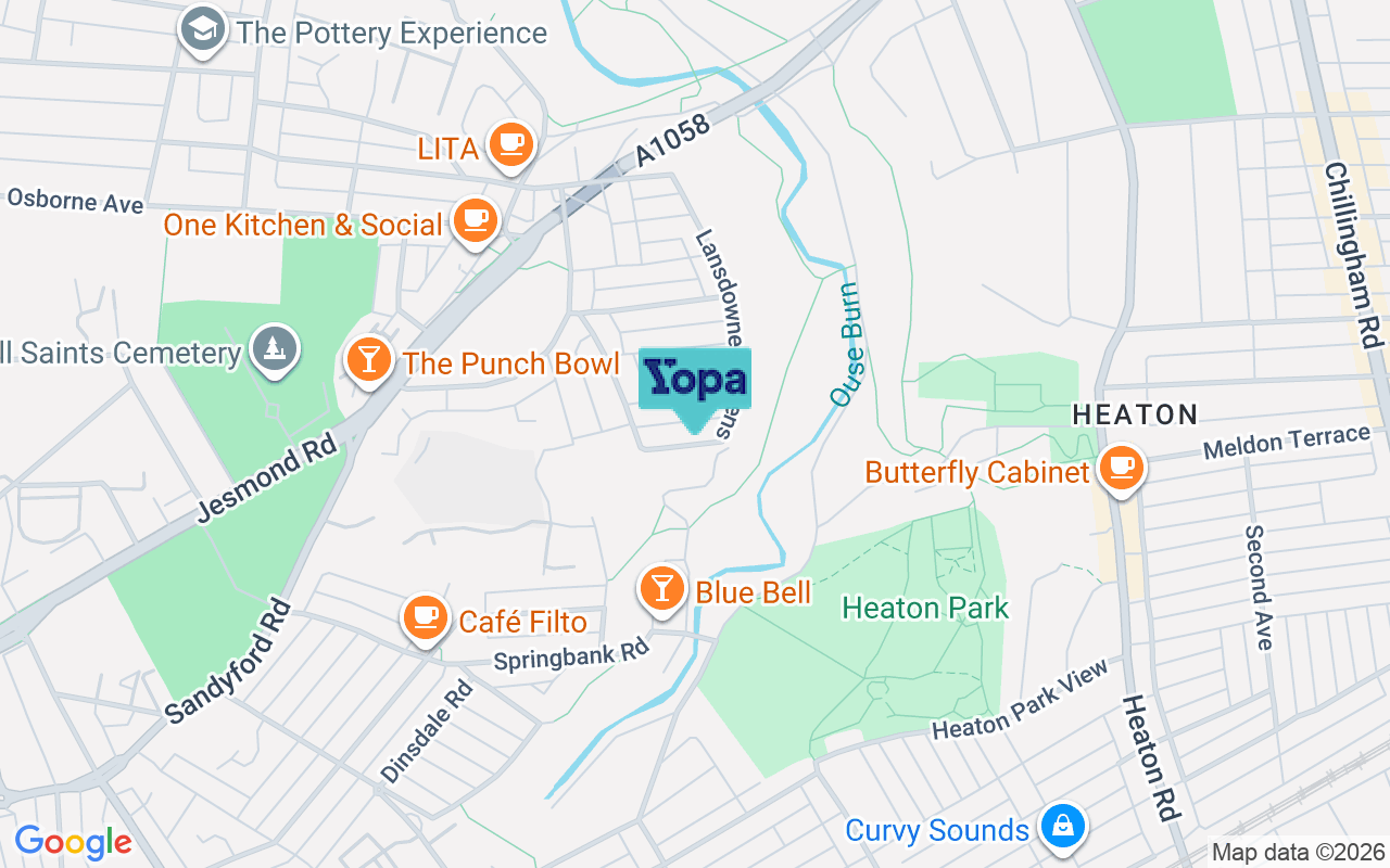 Map showing the location of NE2 1HH