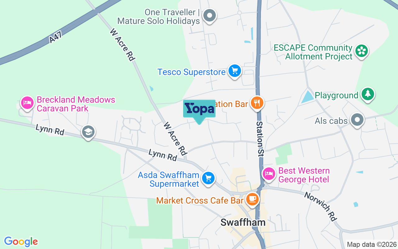 Map showing the location of PE37 7NA