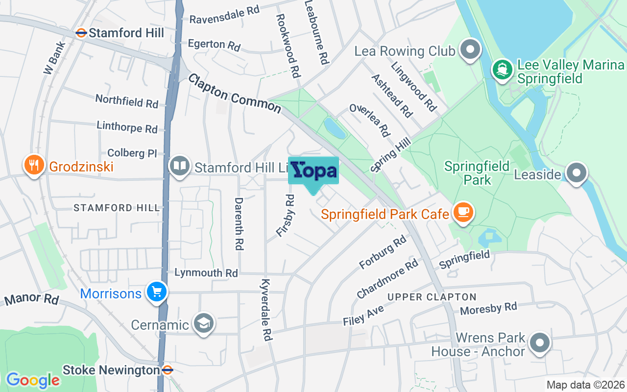 Map showing the location of N16 6QE