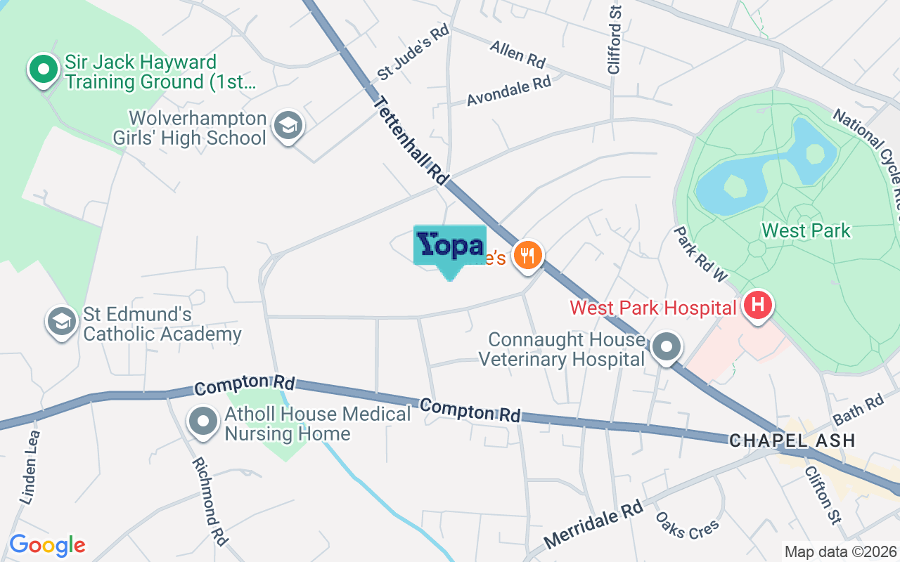 Map showing the location of WV3 9NL