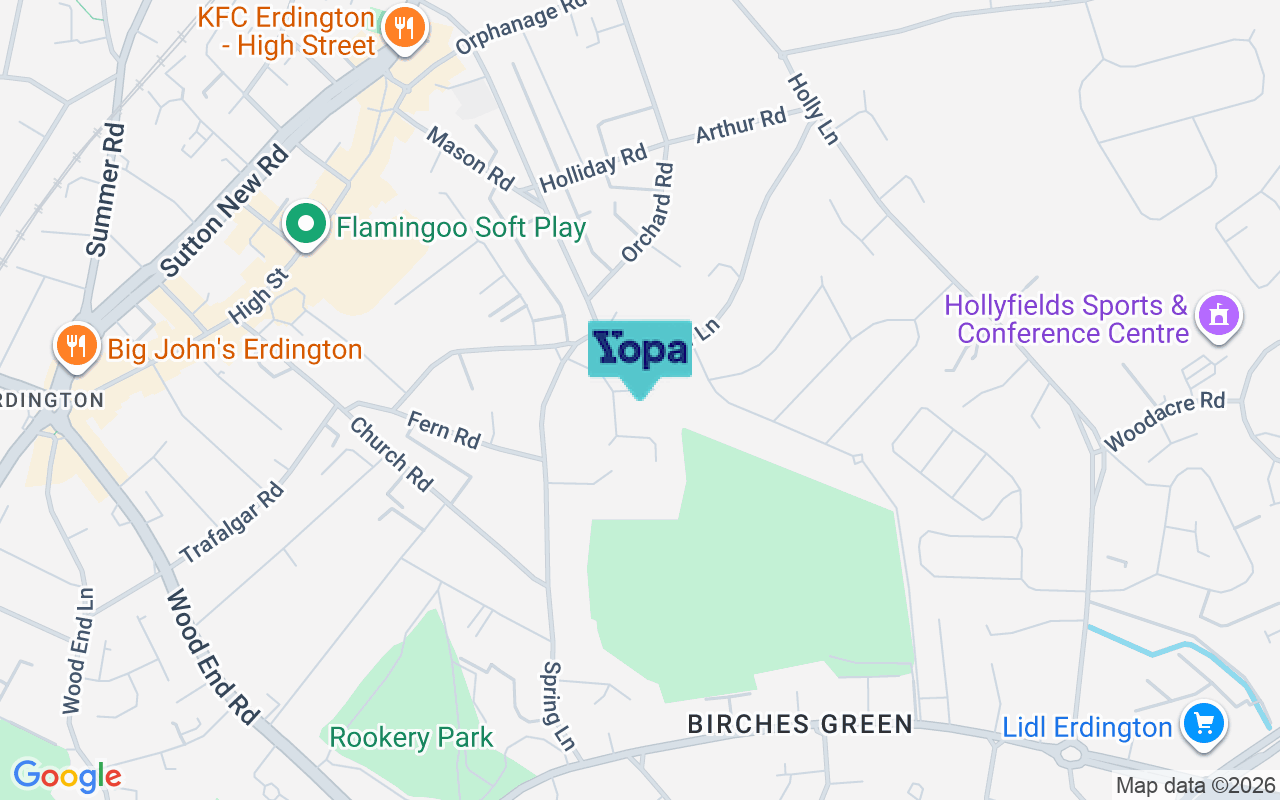 Map showing the location of B24 9DQ