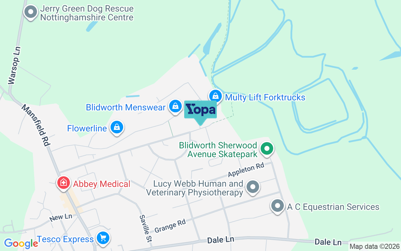 Map showing the location of NG21 0UQ