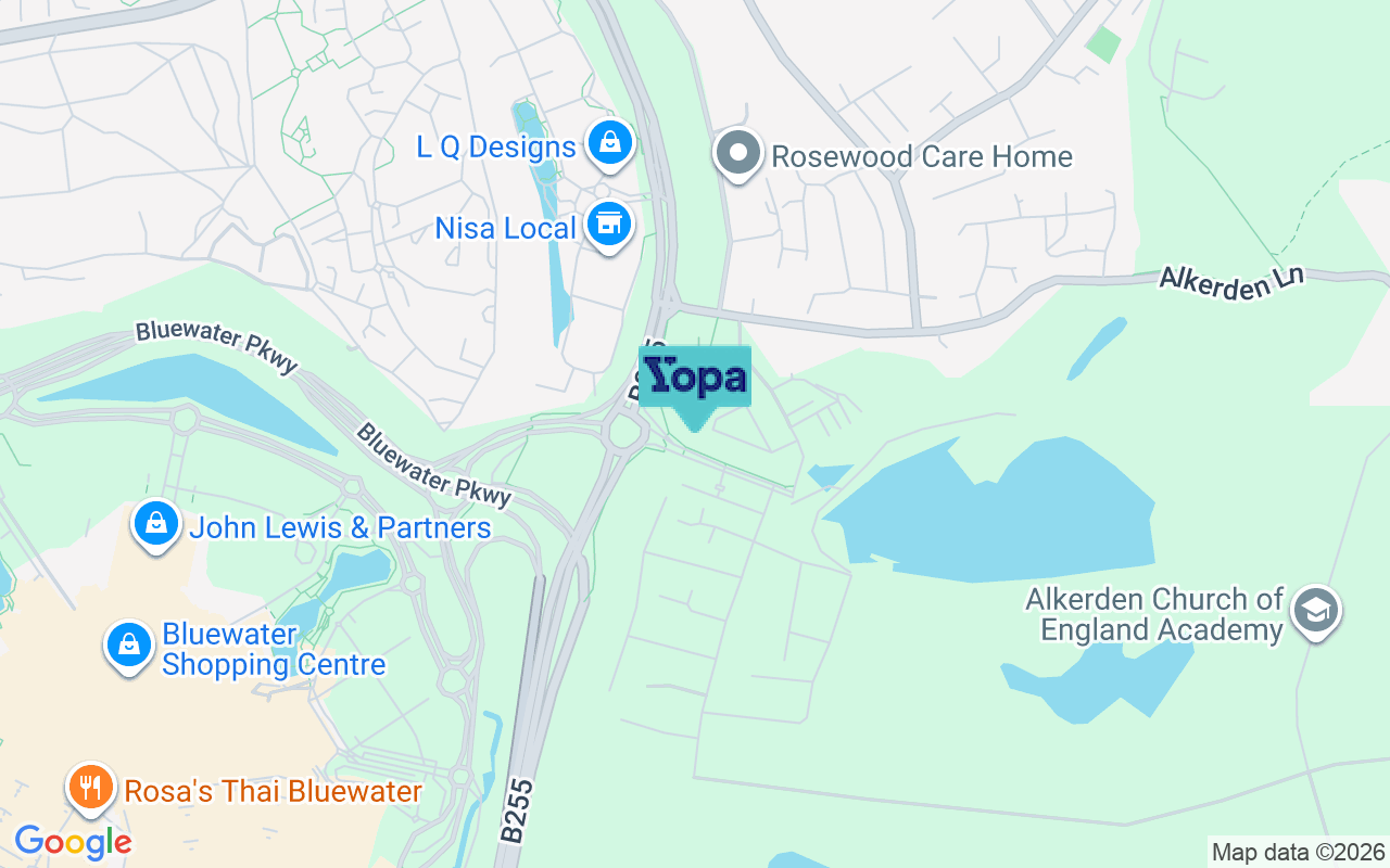 Map showing the location of DA10 1FR