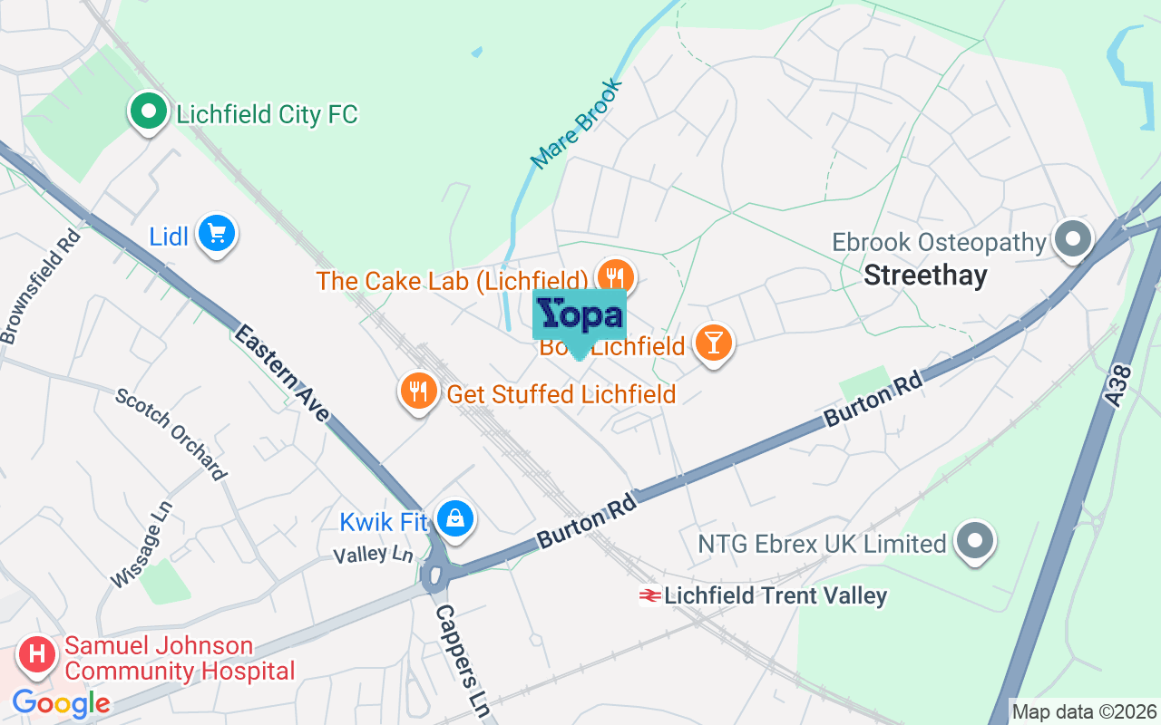 Map showing the location of WS13 8GJ