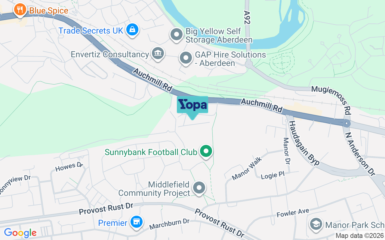 Map showing the location of AB21 9LF