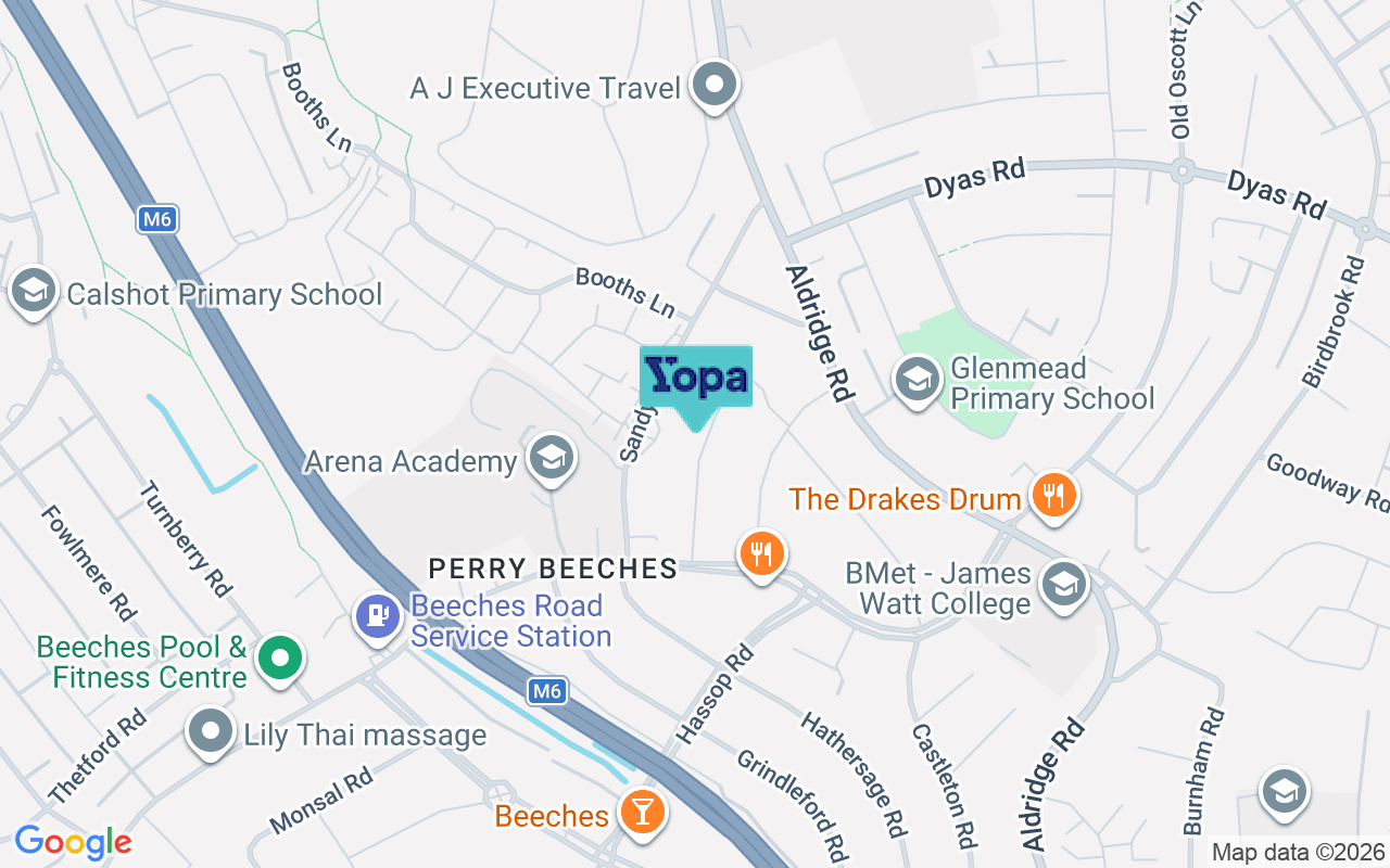Map showing the location of B42 2QJ