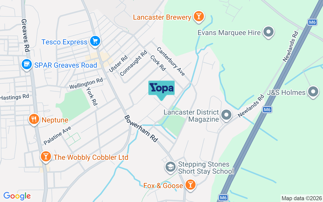 Map showing the location of LA1 4HP