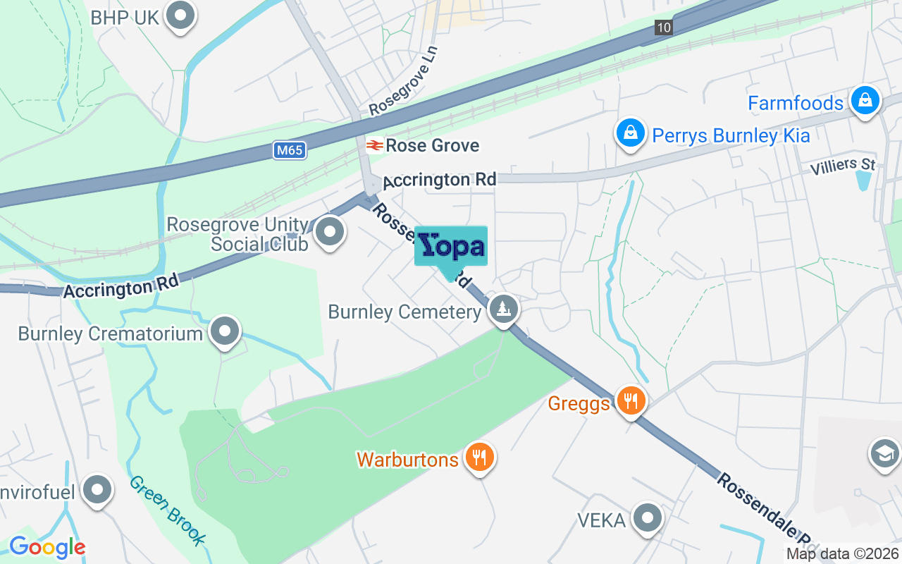 Map showing the location of BB11 5DQ