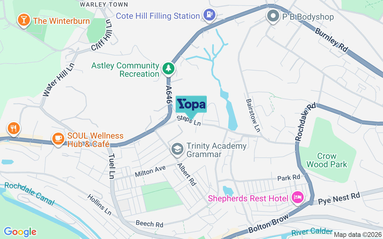 Map showing the location of HX6 2JH