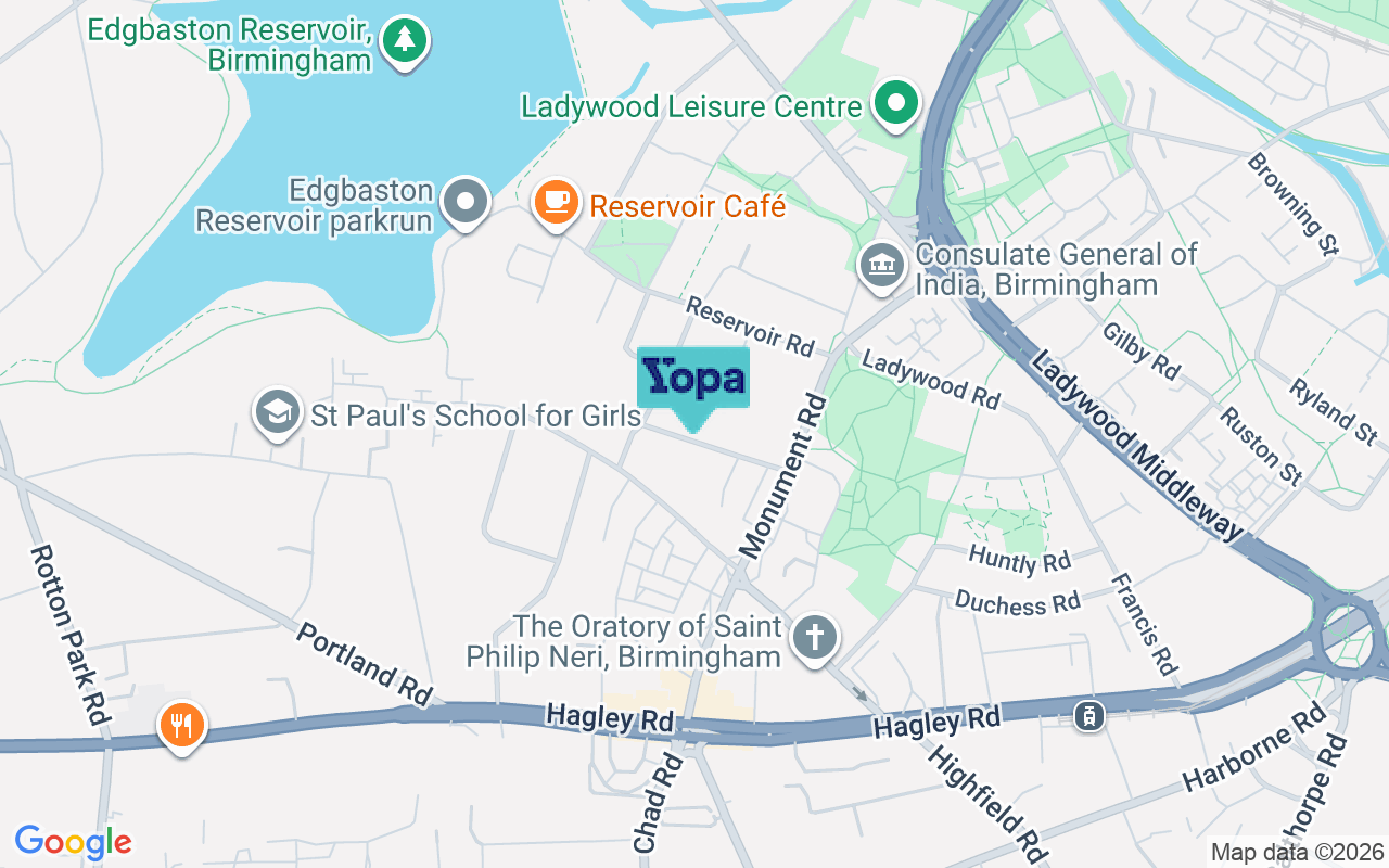 Map showing the location of B16 9PS