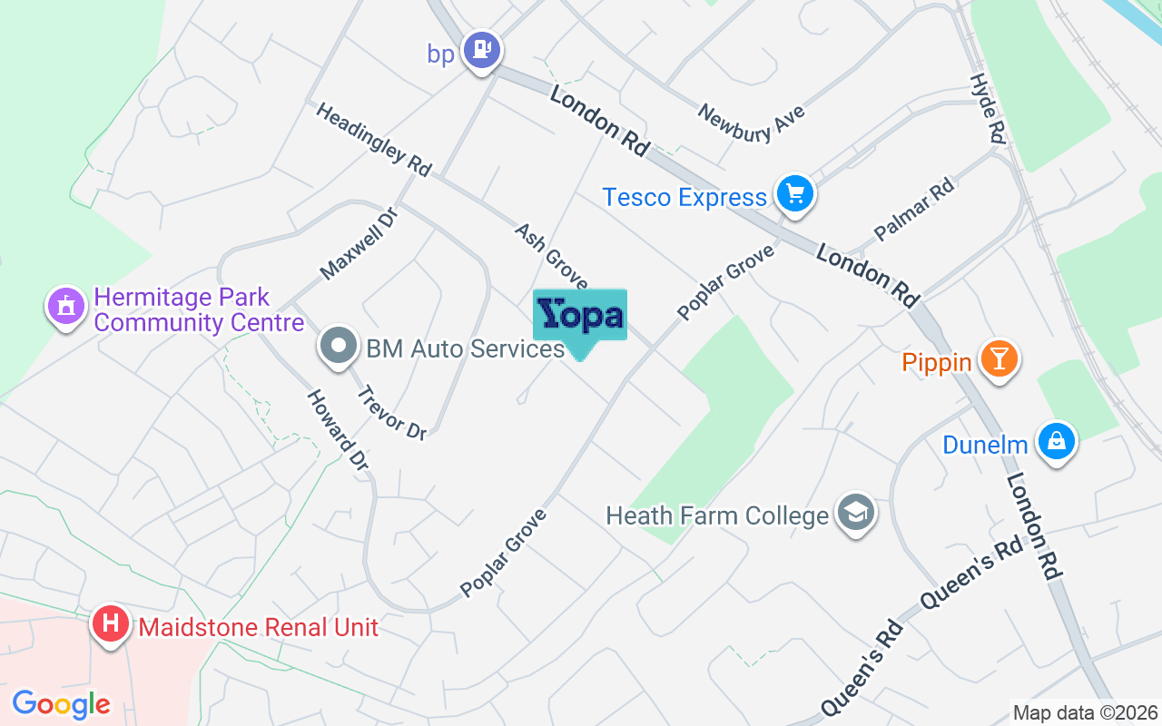 Map showing the location of ME16 0AG