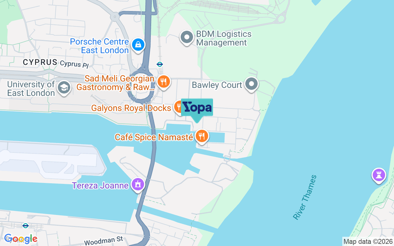 Map showing the location of E16 2QP
