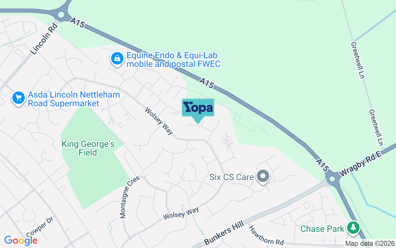 Map showing the location of LN2 4SF