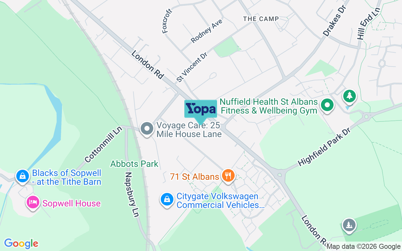 Map showing the location of AL1 1JE