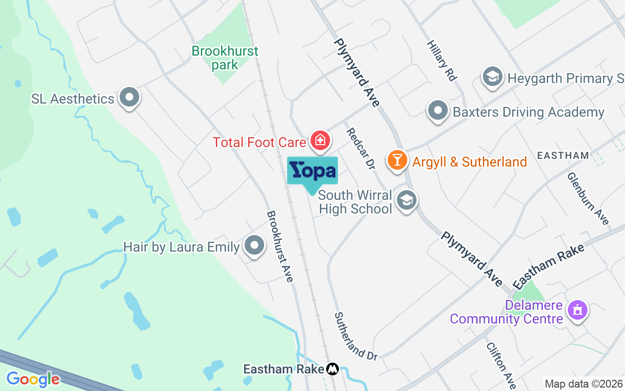 Map showing the location of CH62 8ER